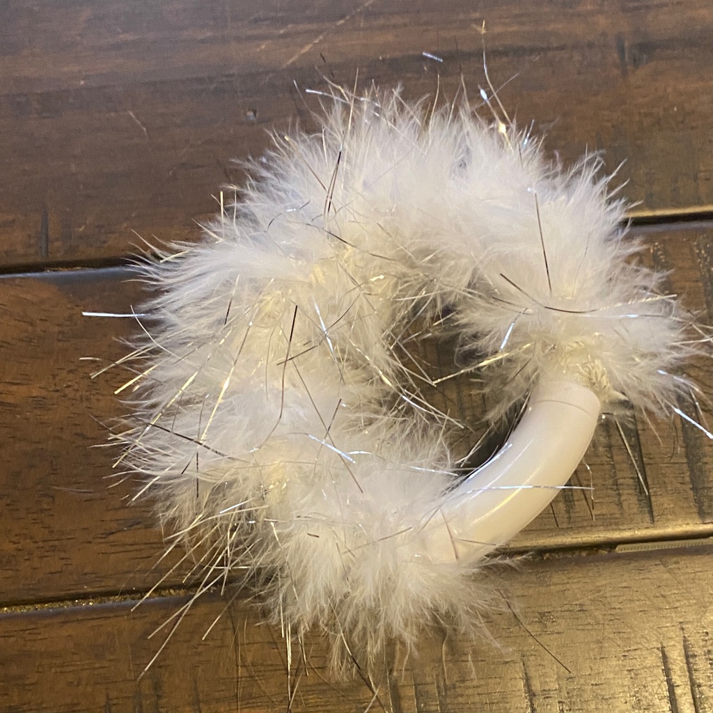 White Fake Fur Bangle Led Light Up Bracelet